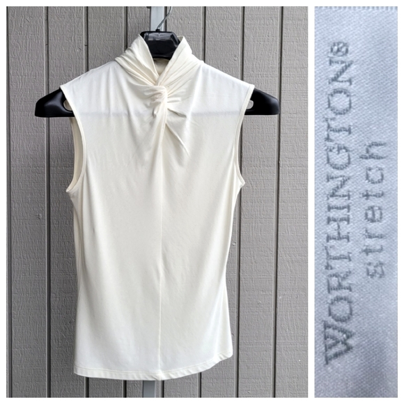Twist Mockneck Sleeveless Blouse EUC | Women's S Worthington Stretch Y2K… - Picture 1 of 11